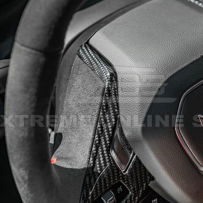 Corvette C8 DRY CARBON FIBER Steering Wheel Trim Cover image 13