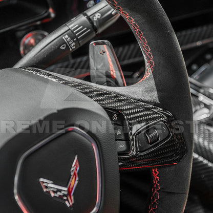 Corvette C8 DRY CARBON FIBER Steering Wheel Trim Cover image 14