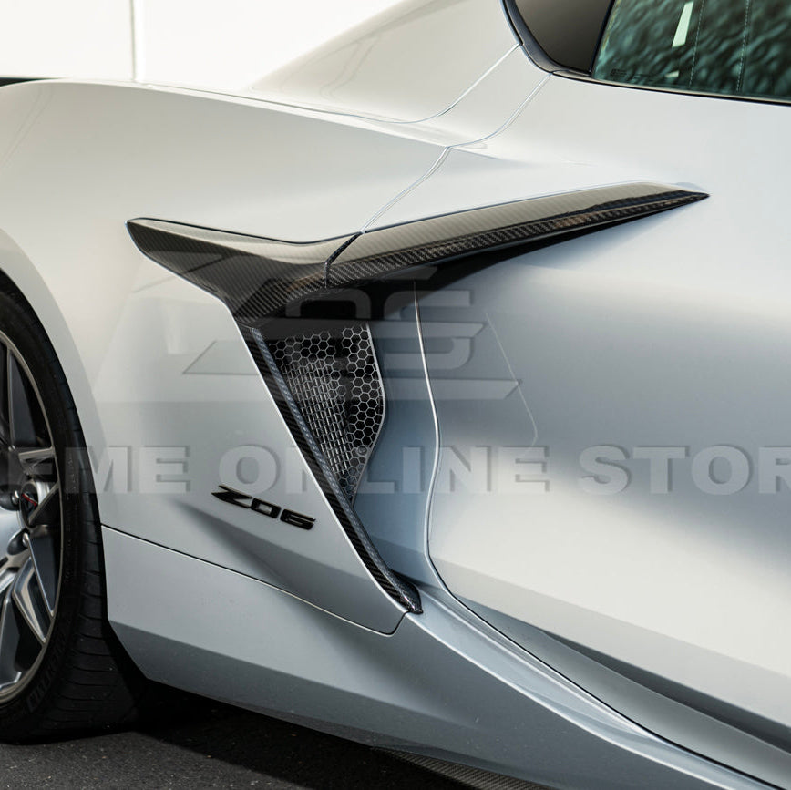 Corvette C8 Z06 Aluminum Black Rear Side Intake Mesh Grille Inserts image 6
