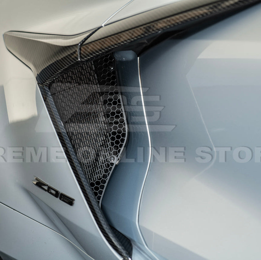 Corvette C8 Z06 Aluminum Black Rear Side Intake Mesh Grille Inserts image 13