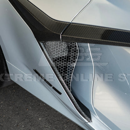 Corvette C8 Z06 Aluminum Black Rear Side Intake Mesh Grille Inserts image 14
