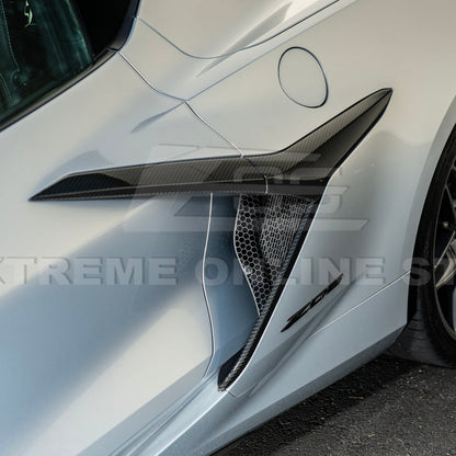 Corvette C8 Z06 Aluminum Black Rear Side Intake Mesh Grille Inserts image 10