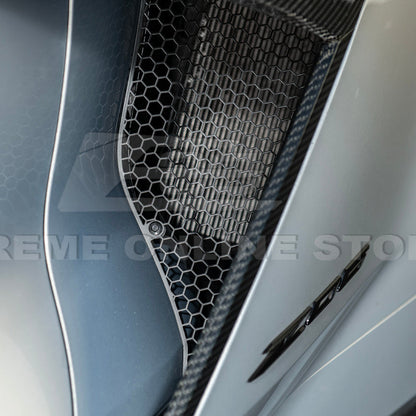 Corvette C8 Z06 Aluminum Black Rear Side Intake Mesh Grille Inserts image 16