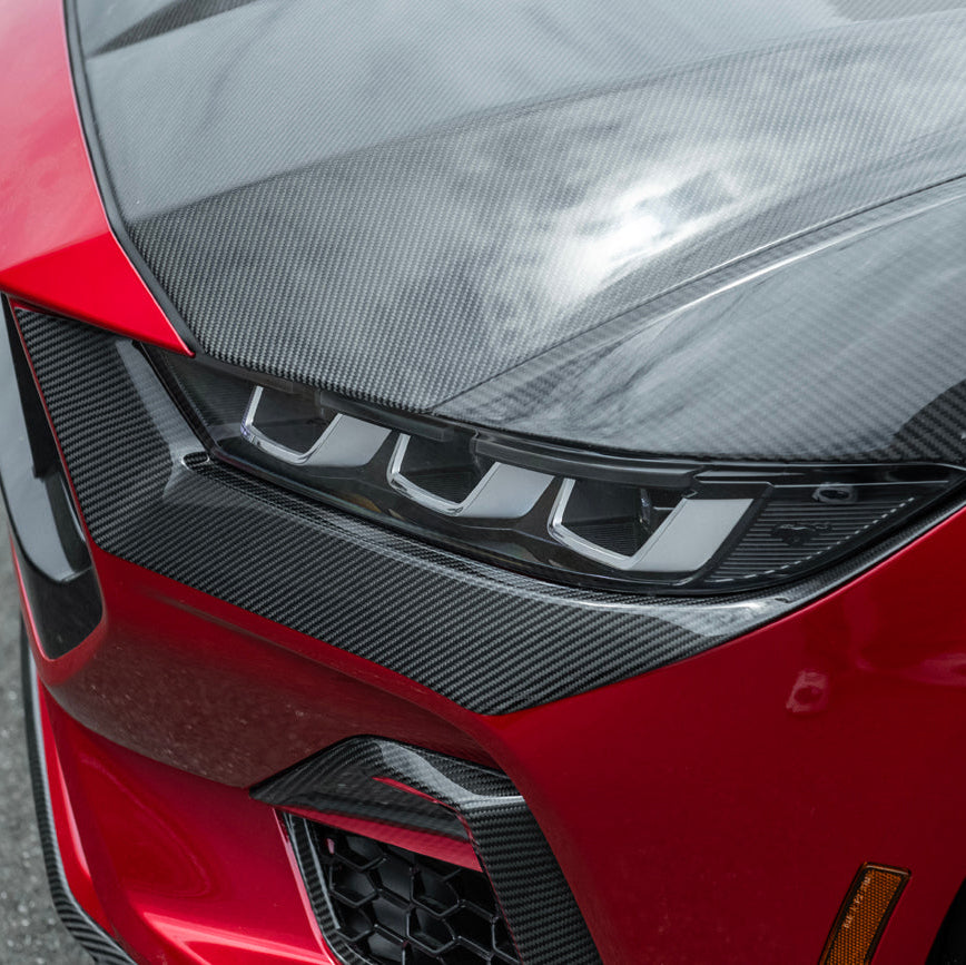 2024-Up Ford Mustang GT | Dry Carbon Fiber Overlay Headlight Eyebrow image 8