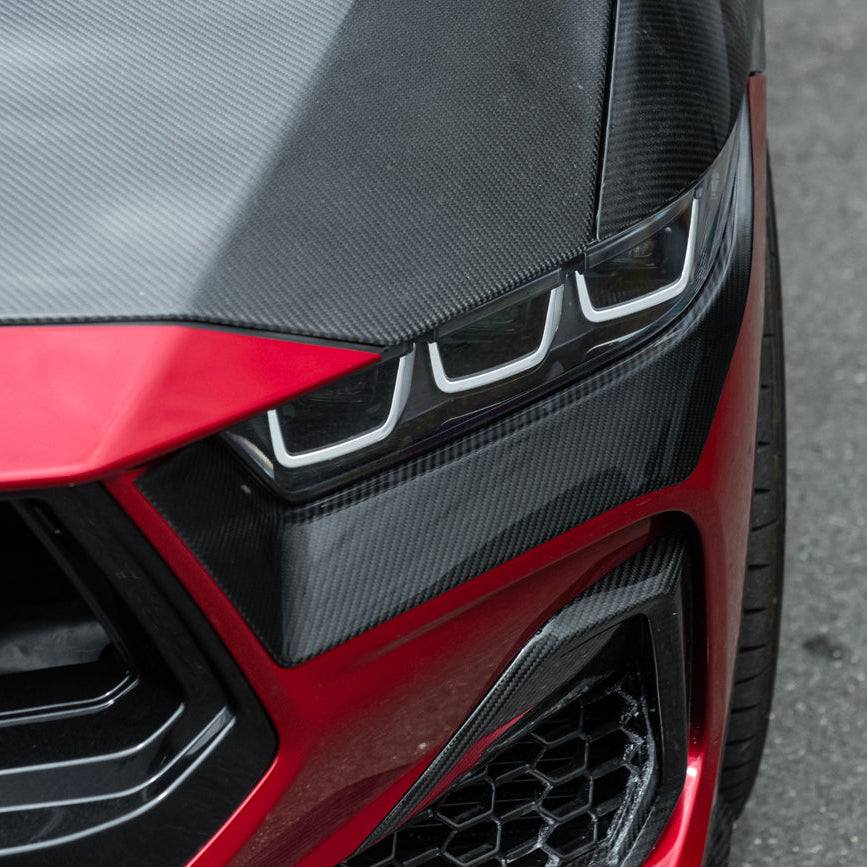 2024-Up Ford Mustang GT | Dry Carbon Fiber Overlay Headlight Eyebrow image 10