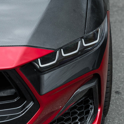 2024-Up Ford Mustang GT | Dry Carbon Fiber Overlay Headlight Eyebrow image 10