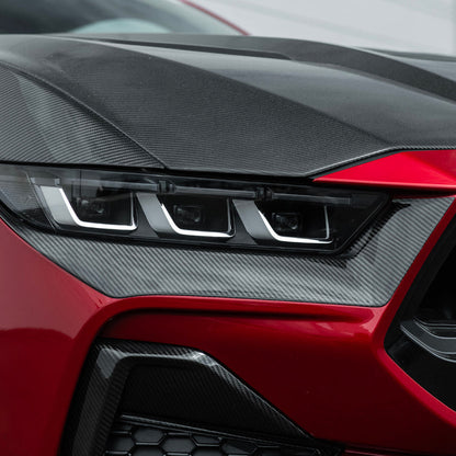 2024-Up Ford Mustang GT | Dry Carbon Fiber Overlay Headlight Eyebrow image 13
