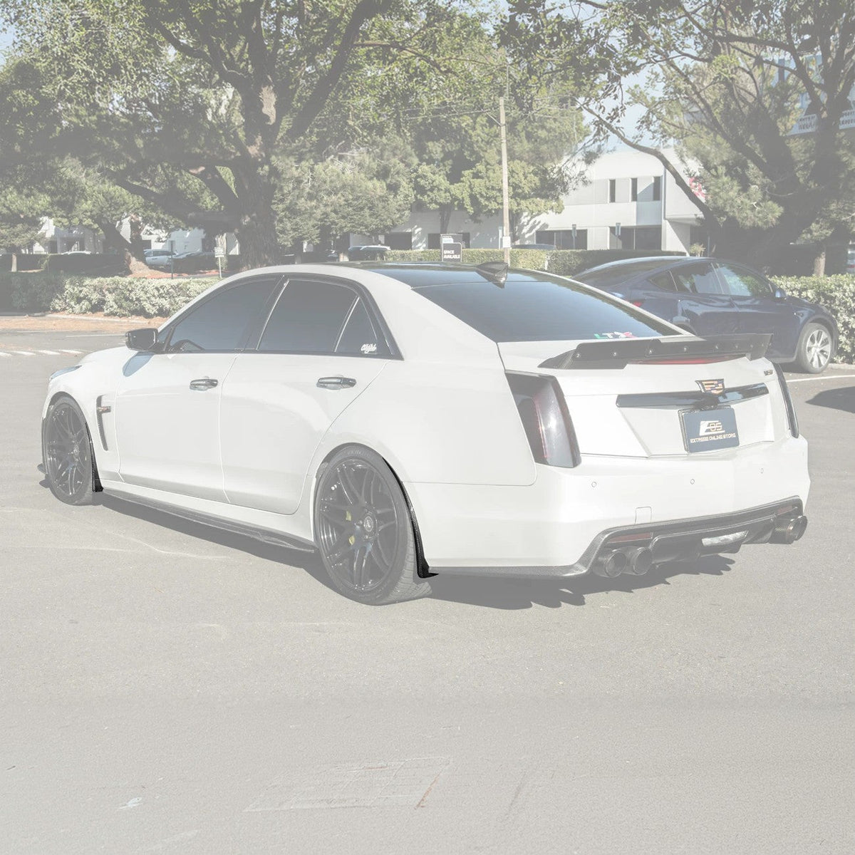 2016-19 Cadillac CTS-V | DRY CARBON FIBER Front and Rear Mud Flaps Splash Guard image 3