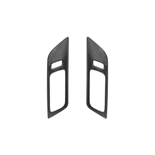 2024-Up Ford Mustang DRY CARBON FIBER Door Handle Panel Cover image 1
