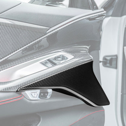 Corvette C8 DRY CARBON FIBER Window Switch Trim & Pillar Panel Cover image 20