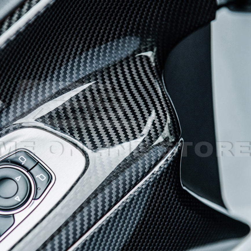 Corvette C8 DRY CARBON FIBER Window Switch Trim & Pillar Panel Cover image 6