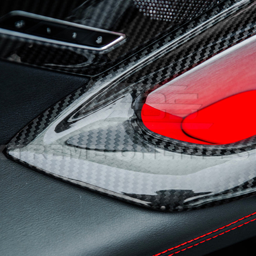 Corvette C8 DRY CARBON FIBER Window Switch Trim & Pillar Panel Cover image 7