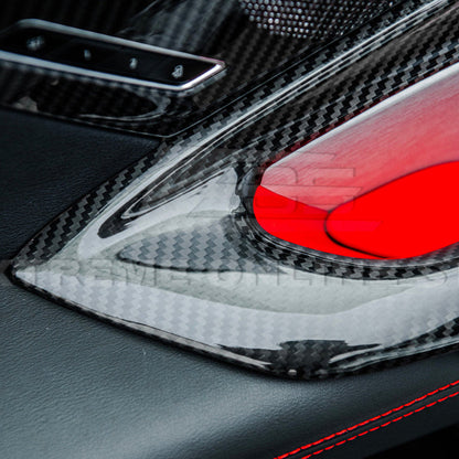 Corvette C8 DRY CARBON FIBER Window Switch Trim & Pillar Panel Cover image 7
