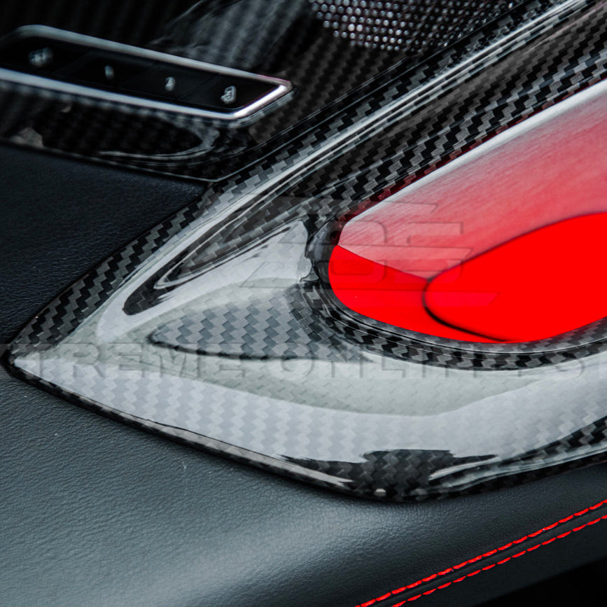 Corvette C8 DRY CARBON FIBER Window Switch Trim & Pillar Panel Cover image 33