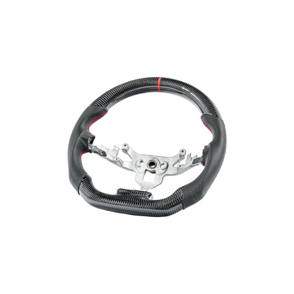2006-13 Corvette C6 CARBON FIBER Perforated Leather Red Stripe Steering Wheel image 4