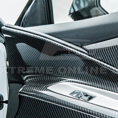 Corvette C8 DRY CARBON FIBER Window Switch Trim & Pillar Panel Cover image 12