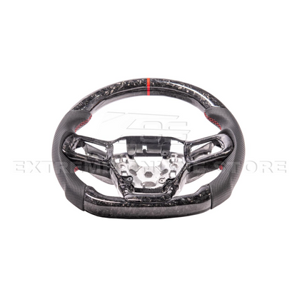2024-Up Ford Mustang Forged CARBON FIBER Perforated Leather Red Stripe Steering Wheel image 12