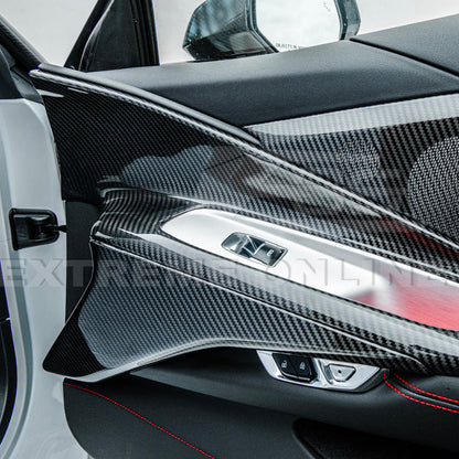 Corvette C8 DRY CARBON FIBER Window Switch Trim & Pillar Panel Cover image 24