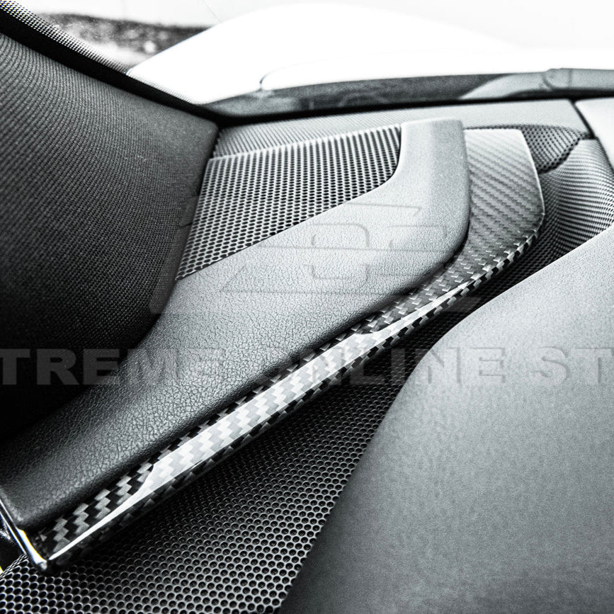 Corvette C8 DRY CARBON FIBER Upper Dash Pad Trim Kit image 9