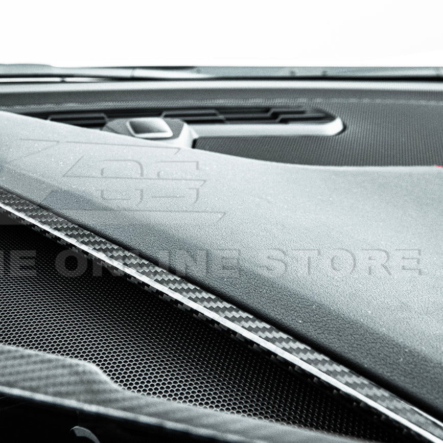 Corvette C8 DRY CARBON FIBER Upper Dash Pad Trim Kit image 12