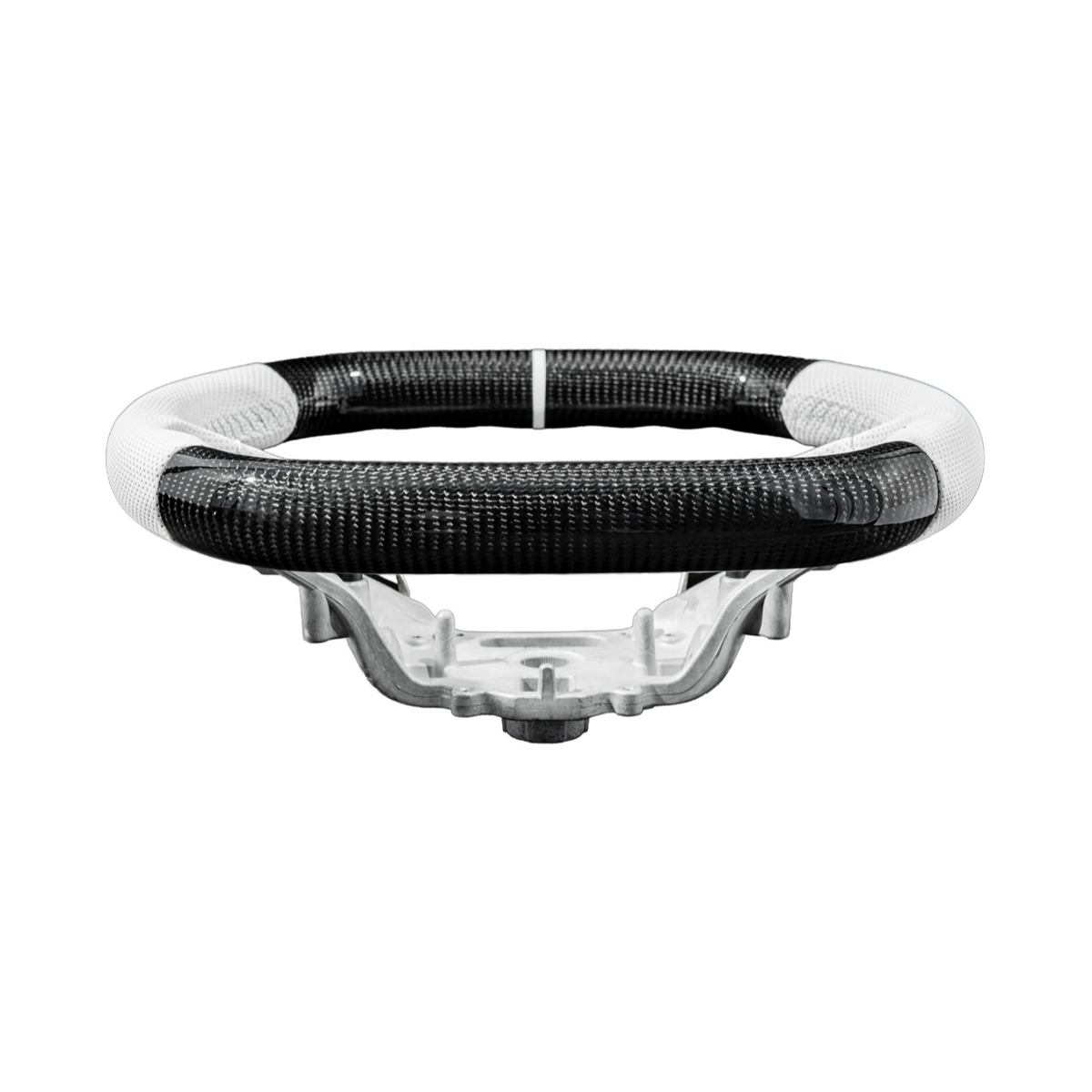 Corvette C8 Carbon Fiber Steering Wheel White Perforated Leather White Stitching White Stripe image 5