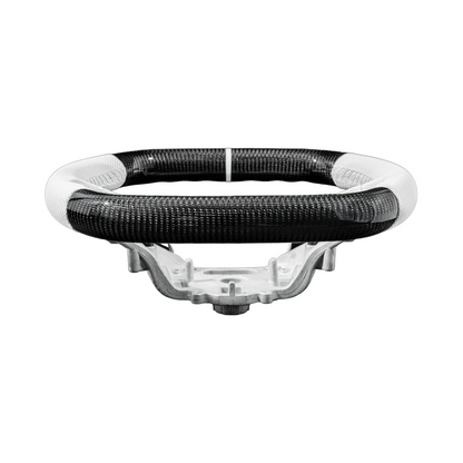 Corvette C8 Carbon Fiber Steering Wheel White Perforated Leather White Stitching White Stripe image 5