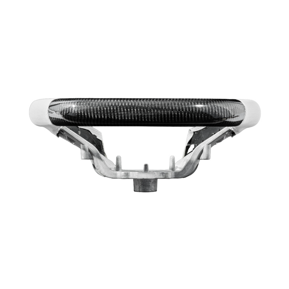 Corvette C8 Carbon Fiber Steering Wheel White Perforated Leather White Stitching White Stripe image 4