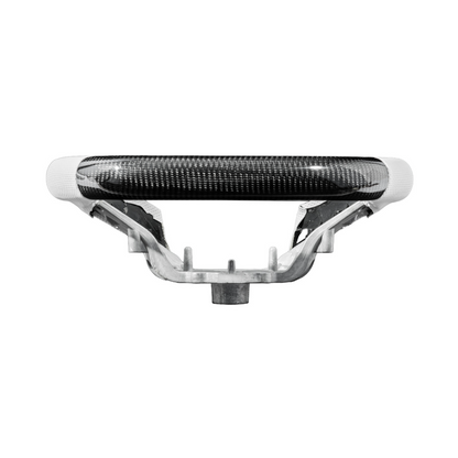 Corvette C8 Carbon Fiber Steering Wheel White Perforated Leather White Stitching White Stripe image 4