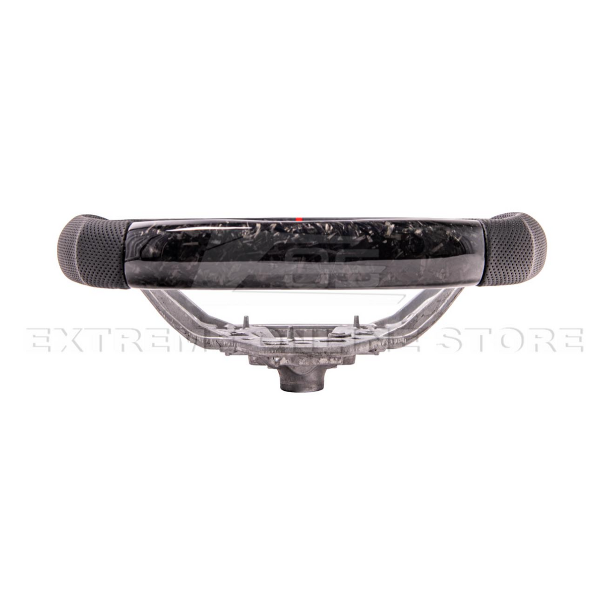 2024-Up Ford Mustang Forged CARBON FIBER Perforated Leather Red Stripe Steering Wheel image 5
