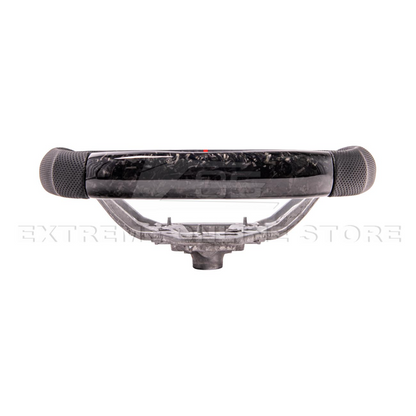 2024-Up Ford Mustang Forged CARBON FIBER Perforated Leather Red Stripe Steering Wheel image 5