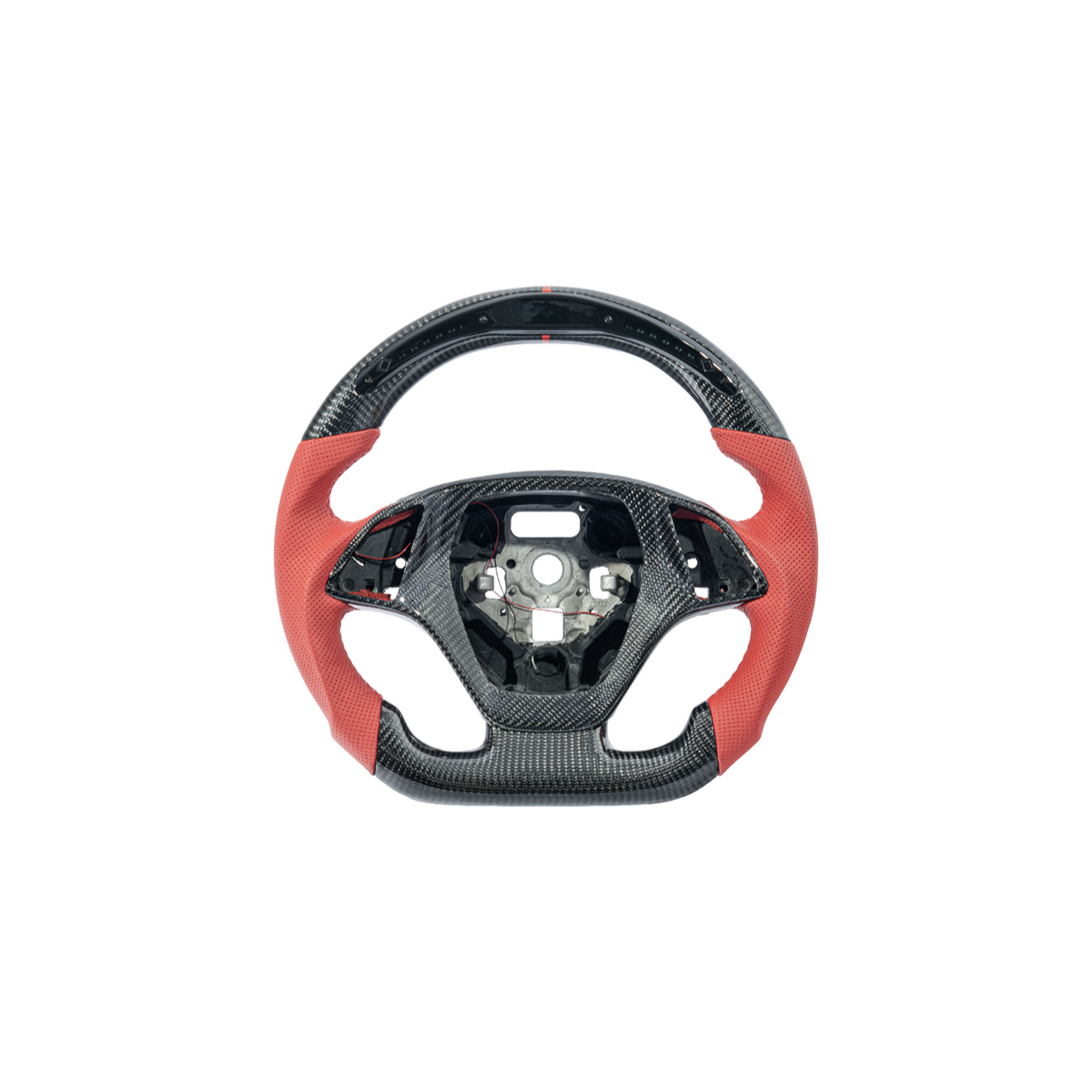 Chevrolet Corvette C7 Red Leather Red Stitching LED Carbon Fiber Steering Wheel image 1