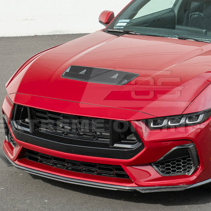 2024-Up Ford Mustang EOS Performance Dry CARbon Fiber Front Hood Vent Insert Cover image 4