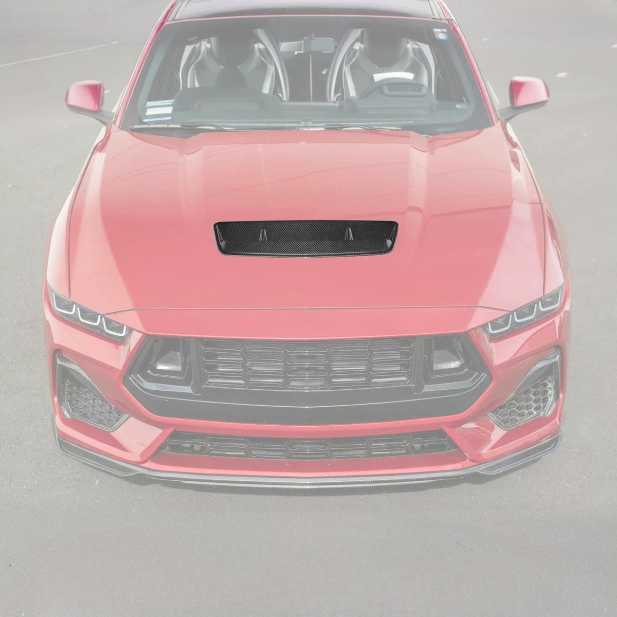 2024-Up Ford Mustang EOS Performance Dry CARbon Fiber Front Hood Vent Insert Cover image 2