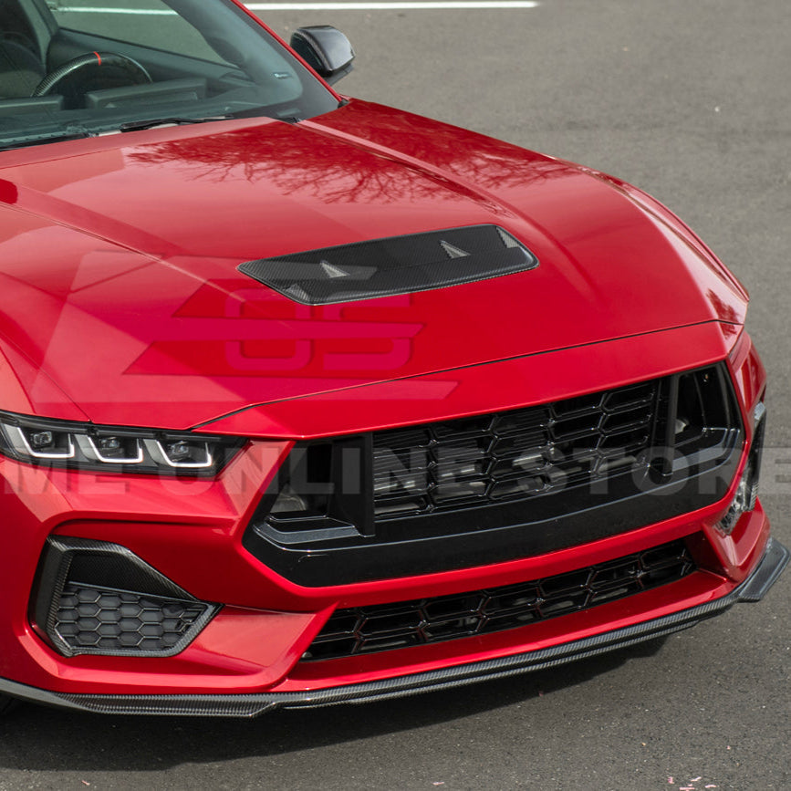 2024-Up Ford Mustang EOS Performance Dry CARbon Fiber Front Hood Vent Insert Cover image 8