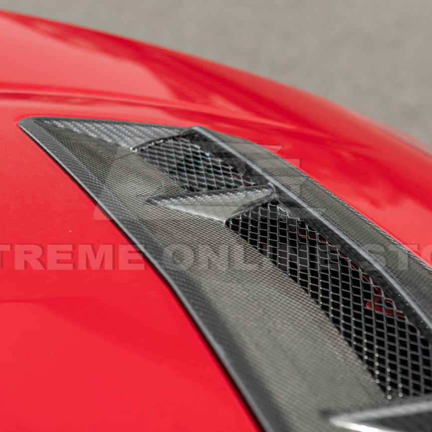 2024-Up Ford Mustang EOS Performance Dry CARbon Fiber Front Hood Vent Insert Cover image 12