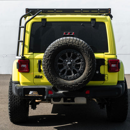 2018-Up Jeep Wrangler | Carbon Steel Black Full-Length Roof Cargo Rack Ladder image 10