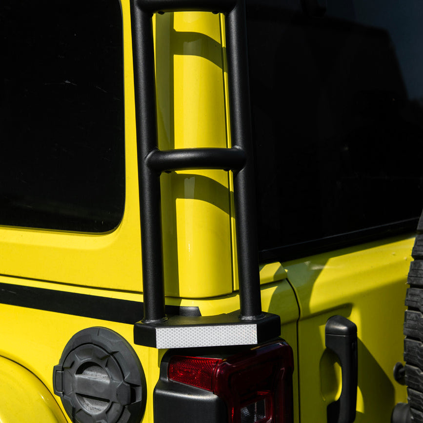 2018-Up Jeep Wrangler | Carbon Steel Black Full-Length Roof Cargo Rack Ladder image 13