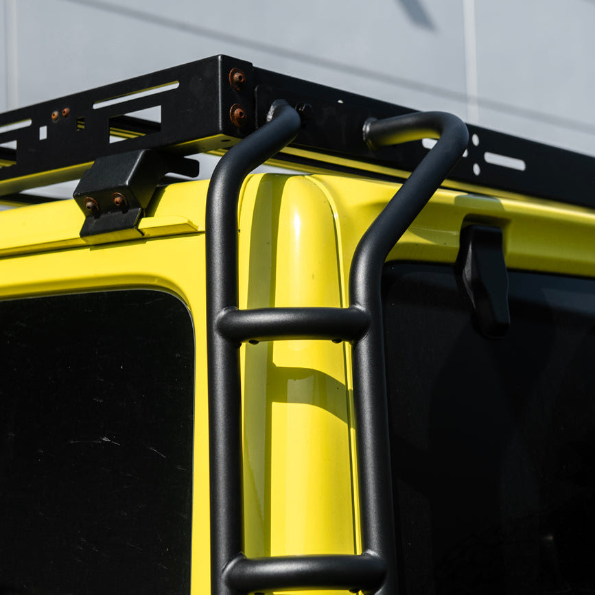 2018-Up Jeep Wrangler JL Carbon Steel Black Roof Rack Side Access Ladder image 13
