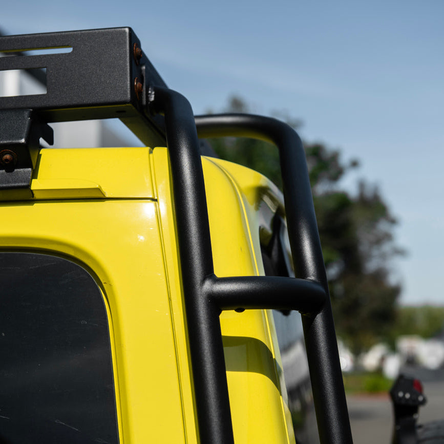 2018-Up Jeep Wrangler JL Carbon Steel Black Roof Rack Side Access Ladder image 14