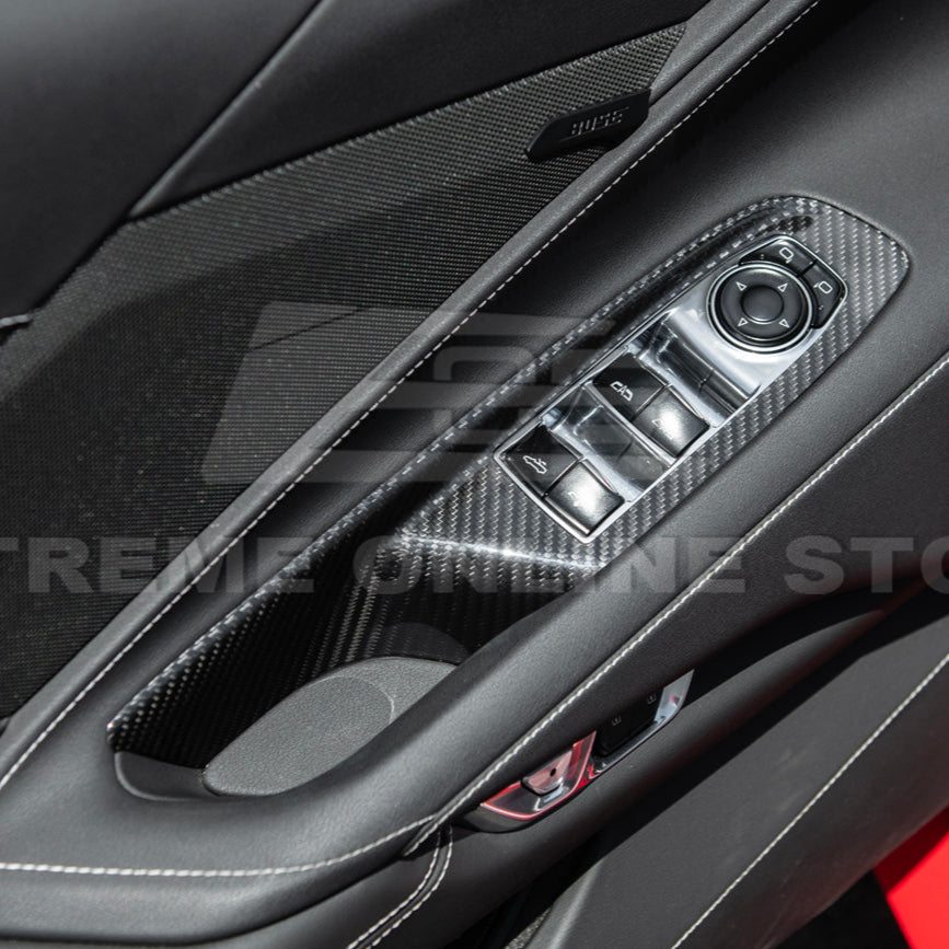 Corvette C8 DRY CARBON FIBER Door Window Control Panel Switch Cover image 5