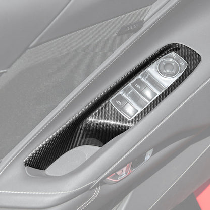 Corvette C8 DRY CARBON FIBER Door Window Control Panel Switch Cover image 3