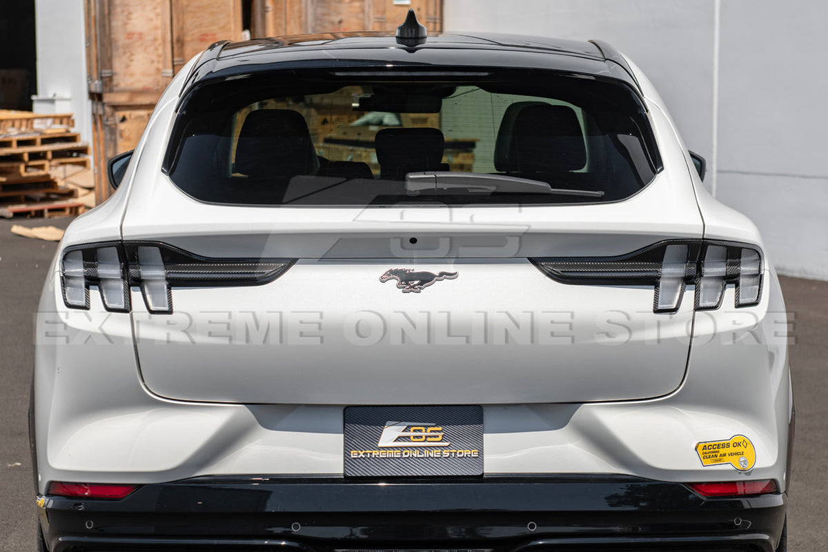 2021+ Ford Mustang Mach-E DRY Carbon Fiber Rear Tail Light Bezel Cover image 3