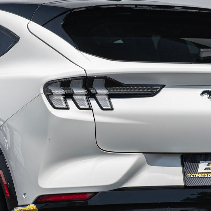 2021+ Ford Mustang Mach-E DRY Carbon Fiber Rear Tail Light Bezel Cover image 2