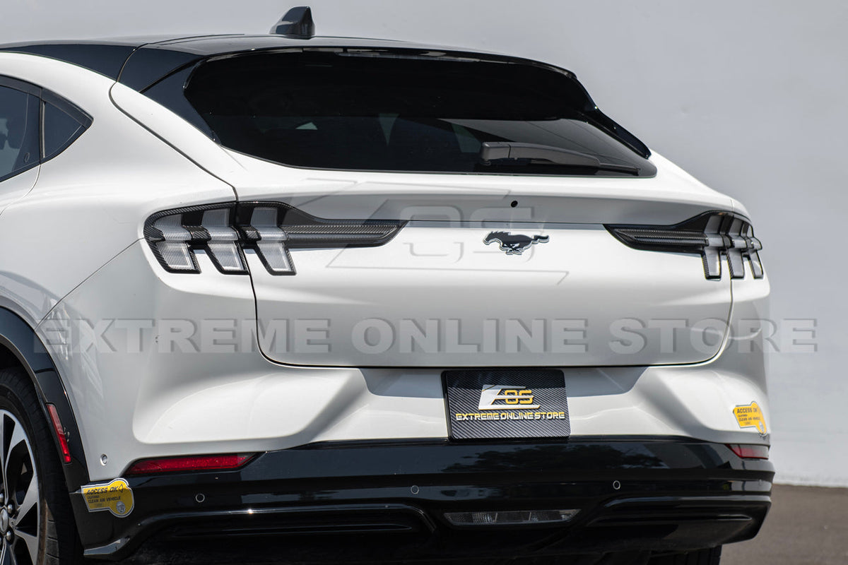 2021+ Ford Mustang Mach-E DRY Carbon Fiber Rear Tail Light Bezel Cover image 4