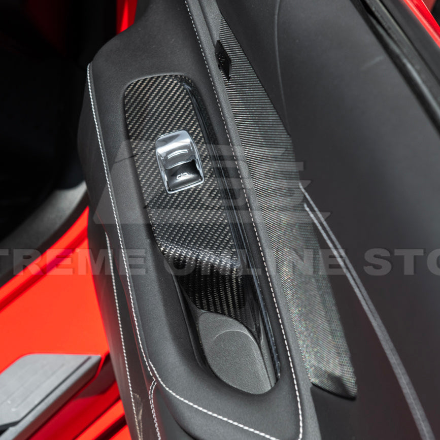 Corvette C8 DRY CARBON FIBER Door Window Control Panel Switch Cover image 10