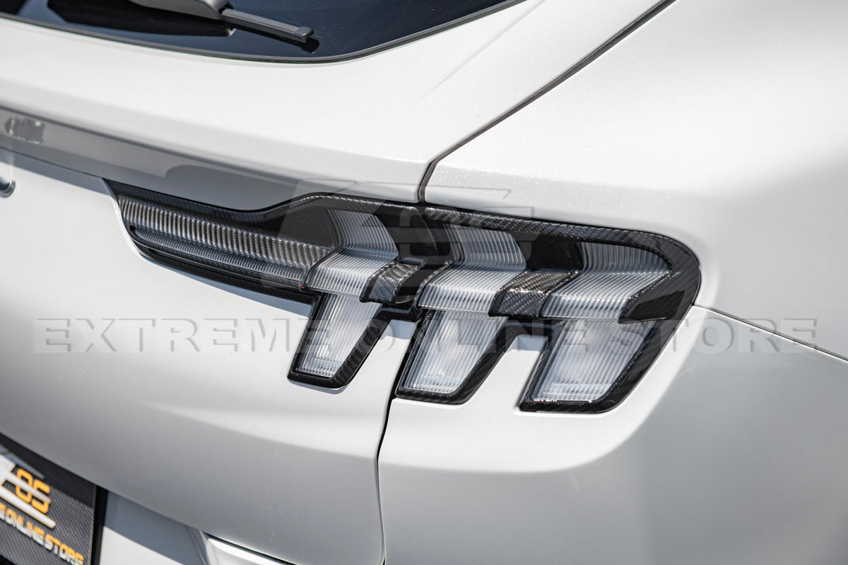 2021+ Ford Mustang Mach-E DRY Carbon Fiber Rear Tail Light Bezel Cover image 7