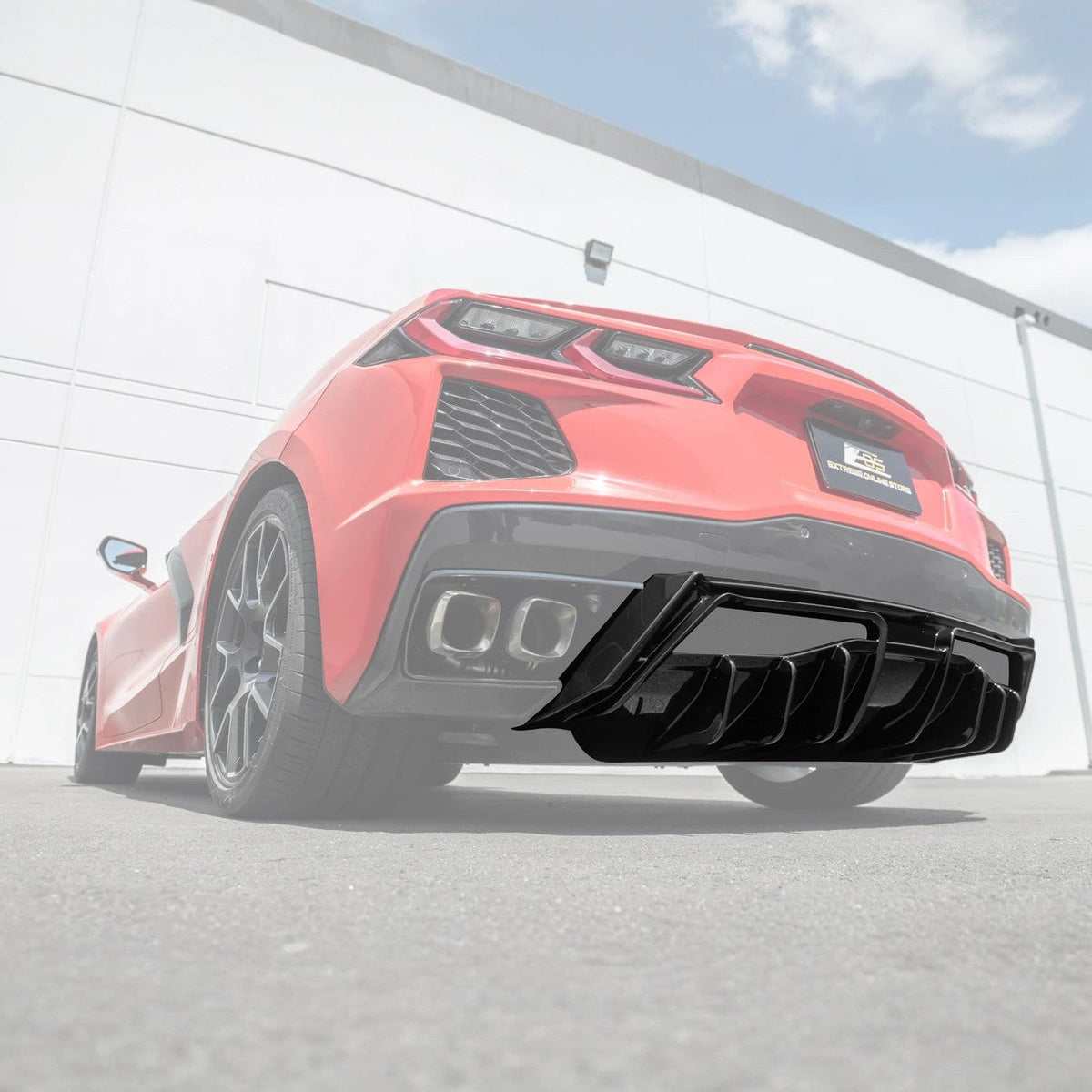 Corvette C8 Rear Bumper Add-On Diffuser Splitter Lip image 1