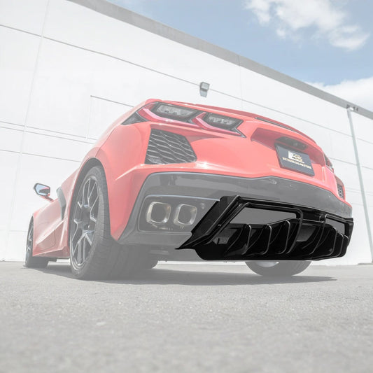 Corvette C8 Rear Bumper Add-On Diffuser Splitter Lip image 1