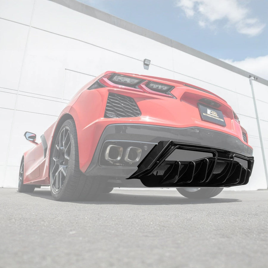 Corvette C8 Rear Bumper Add-On Diffuser Splitter Lip image 1