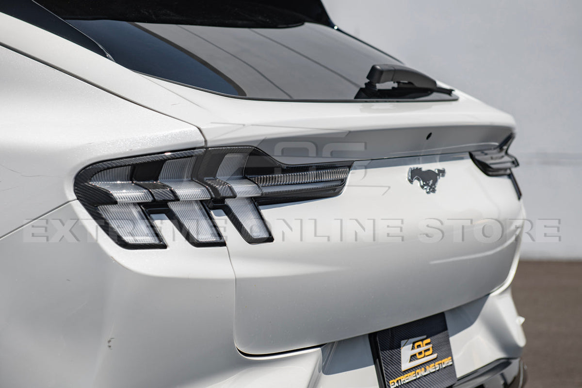 2021+ Ford Mustang Mach-E DRY Carbon Fiber Rear Tail Light Bezel Cover image 8